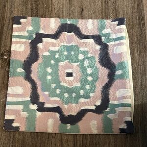 Throw Pillow Cover Abstract Pattern Blue Green Pink 19.5X19.5 Zipper Closure